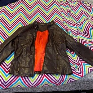 Brown faux leather jacket